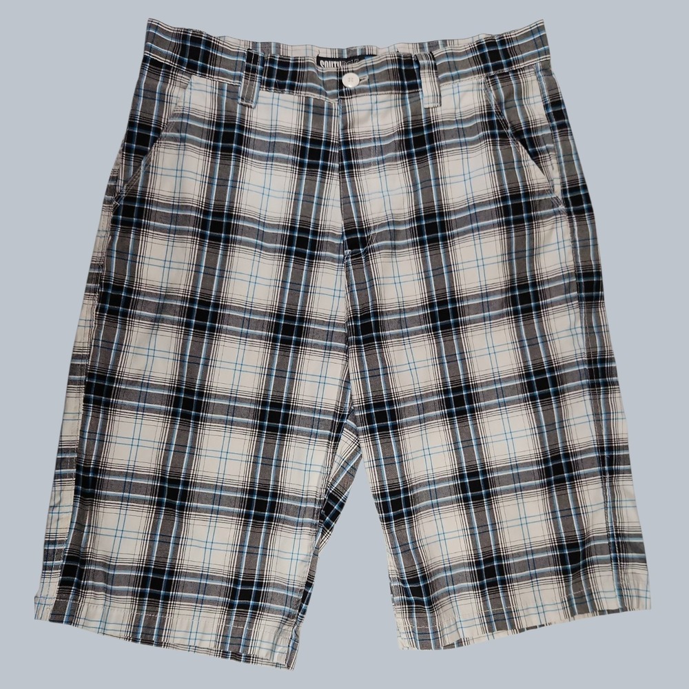 Vintage Southpole Blue Plaid  Shorts size 36 Hip Hop Baggy Wear